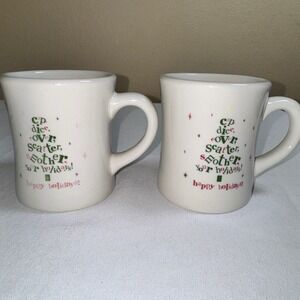 Waffle House The Big Mug 2012 Holiday Christmas Coffee Mugs Set of 2 Tuxton